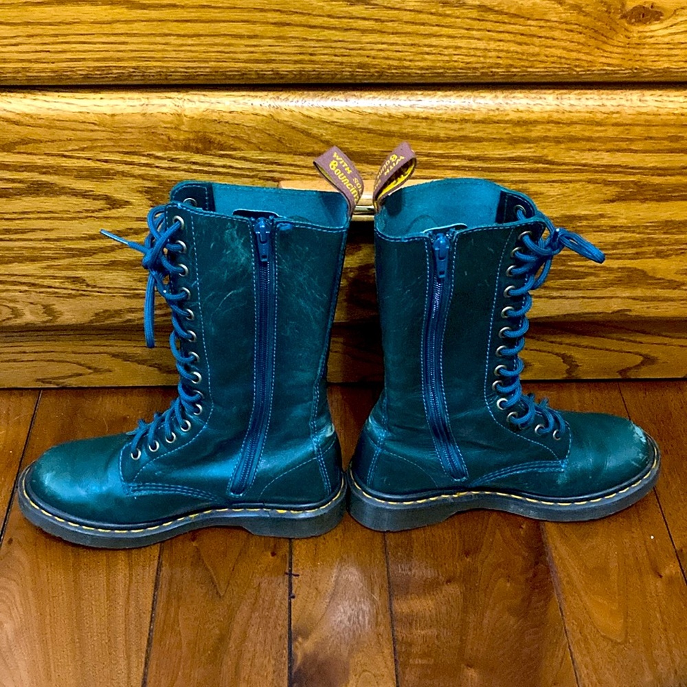 Dr Martens Forest Green 1B99 14 Hole 14 Eye With Side Zipper 4UK 37EU 5USM 6USL